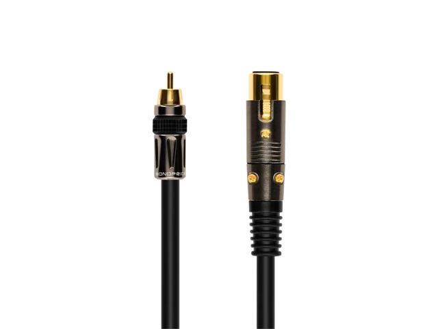 Monoprice 10ft Premier Series XLR Female to RCA Male Cable, 16AWG (Gold Plated)