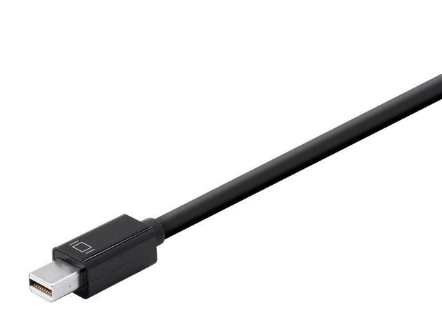 Monoprice Mini DisplayPort 1.2a / Thunderbolt to 4K HDMI, DVI, and VGA Passive Adapter, Black (112799)