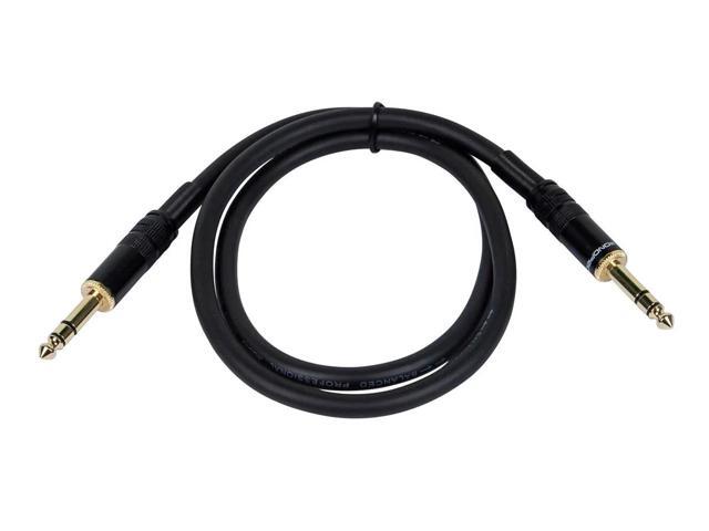 Monoprice 3ft Premier Series 1/4in TRS Male to Male Cable, 16AWG (Gold Plated)