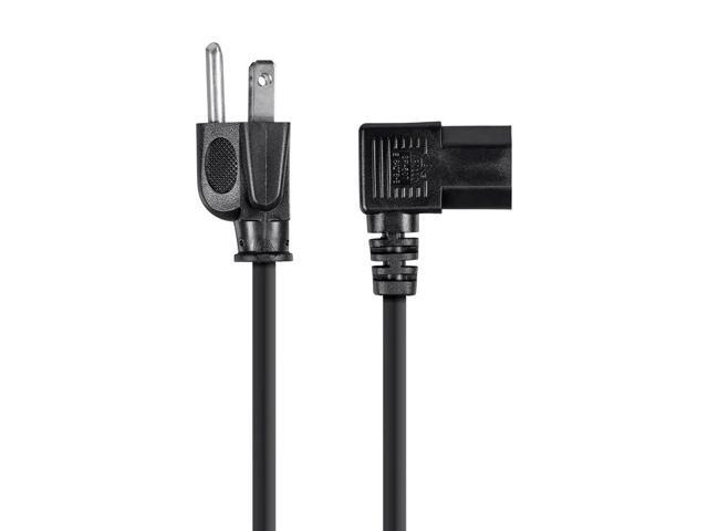 Monoprice 6ft 16AWG Power Cord w/ 3 Conductor PC Power Connector Socket, 13A (NEMA 5-15P to Right Angle IEC-320-C13)