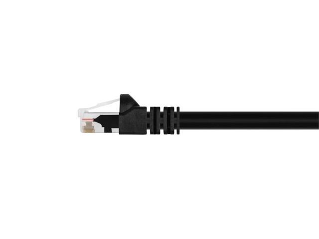 Monoprice Cat5e Ethernet Patch Cable - Network Internet Cord - RJ45, Stranded, 350Mhz, UTP, Pure Bare Copper Wire, 24AWG, 2ft, Black