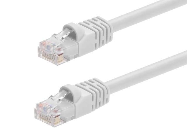 Monoprice Cat6 Ethernet Patch Cable - 10 Feet - White Network Internet Cord - RJ45, Stranded, 550Mhz, UTP, Pure Bare Copper Wire, 24AWG