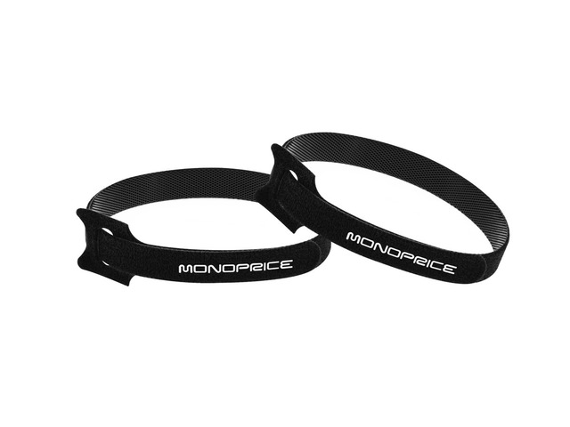 Monoprice Hook and Loop Fastening Cable Ties, 13in, 100 pcs/pack, Black