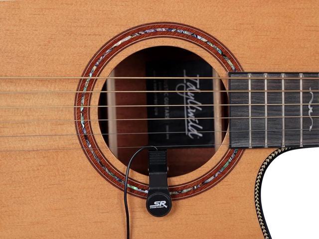 Monoprice Clip On Pickup - Black With 8 Inch Cable, 1/4 Staight Plug, Easy Tuning, Compatible With Acoustic Guitars, Cellos And Violins