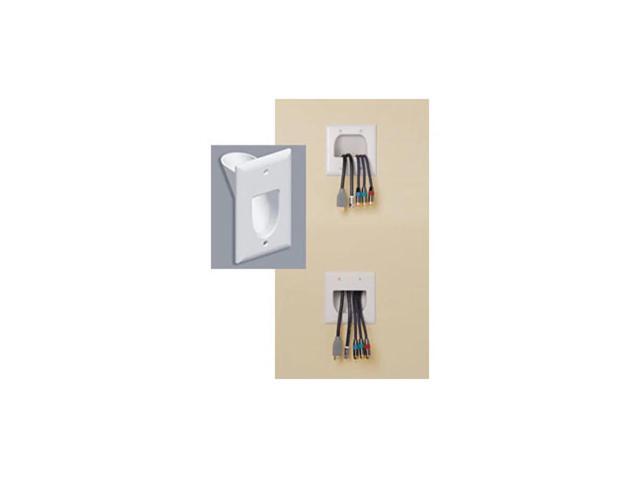 Monoprice 2-Gang Recessed Low Voltage Cable Wall Plate - White