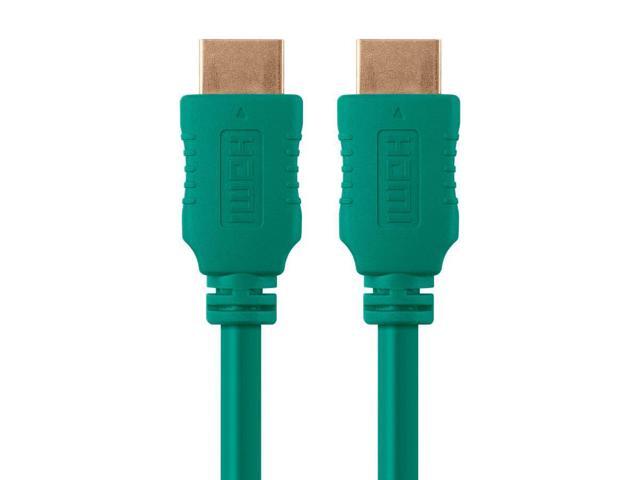 Monoprice HDMI Cable - 3 Feet - Green High Speed, 4k@24Hz, HDR, 18Gbps, YUV 4:4:4, 28AWG, Compatible with HD TV and More - Select Series