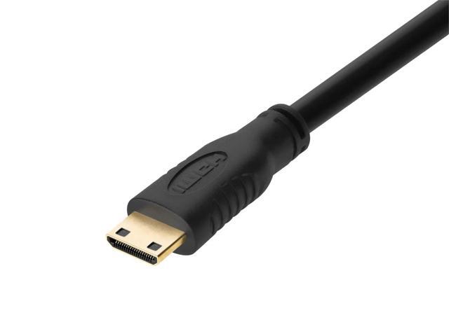 Monoprice High Speed HDMI Cable - 6 Feet - Black Blackwith HDMI Mini Connector, 4K @ 24Hz, 10.2Gbps, 30AWG
