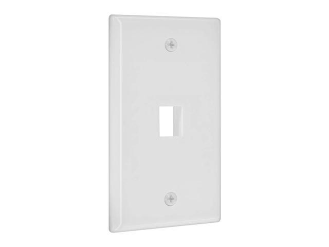 Monoprice 1-Hole 1-Gang Keystone Wall Plate - White