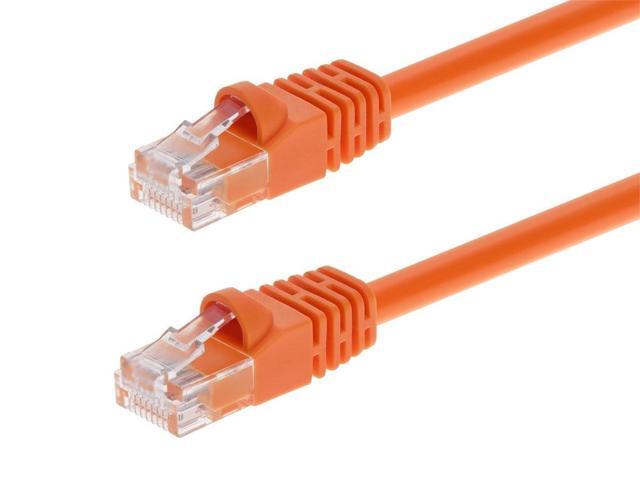 Monoprice Cat5e Ethernet Patch Cable - 5 Feet - Orange Network Internet Cord - RJ45, Stranded, 350Mhz, UTP, Pure Bare Copper Wire, 24AWG