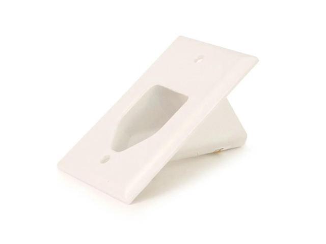 Monoprice 1-Gang Recessed Low Voltage Cable Wall Plate - White