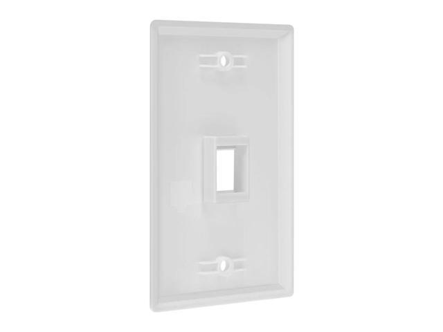 Monoprice 1-Hole 1-Gang Keystone Wall Plate - White