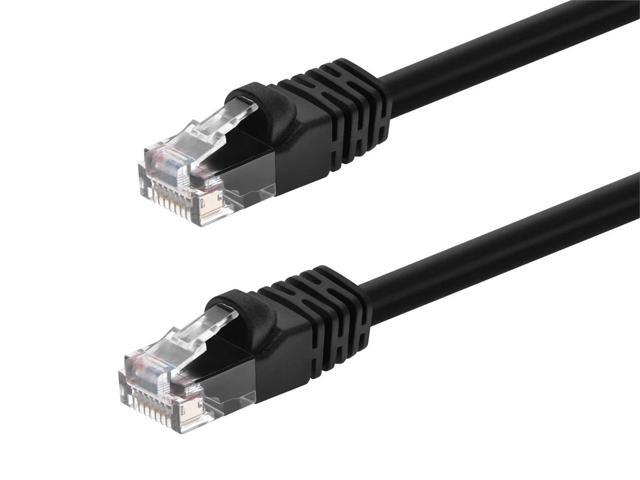Monoprice Cat6 Ethernet Patch Cable - 25 Feet - Black Network Internet Cord - RJ45, Stranded, 550Mhz, UTP, Pure Bare Copper Wire, 24AWG