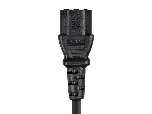 Monoprice 3-Prong Extension Cord - 10 Feet - Black IEC 60320 C14 to IEC 60320 C13, 18AWG, 10A, 125V