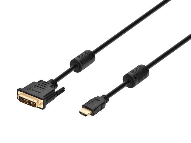 Monoprice HDMI to DVI Adapter Cable - 6 Feet - Black High Speed, Video Cable, 28AWG, Ferrite Cores, Compatible with AVCHD / PlayStation 3 and More