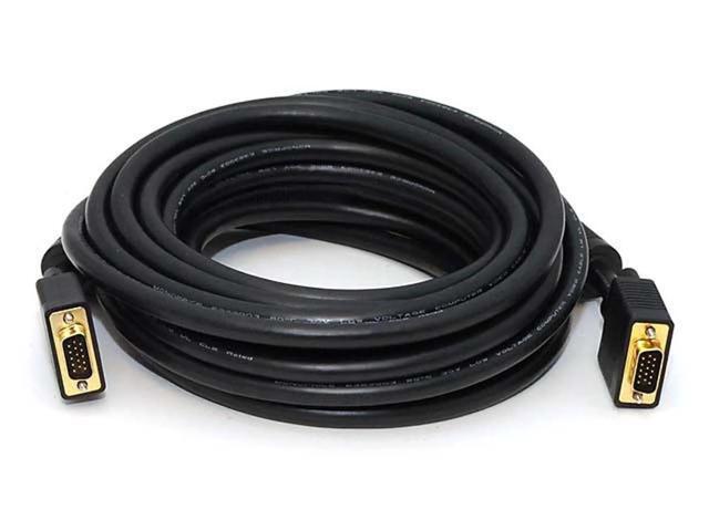 Monoprice Super VGA M/M Cable - 25 Feet With Ferrites For In-Wall Installation Gold Plated, CL2 Rated