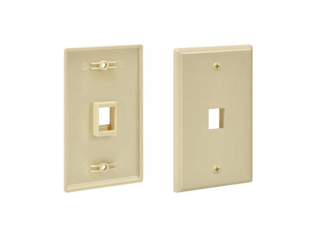 Monoprice Ivory, Wall Plate, Plastic, Number of Gangs 1, Blank, Keystone