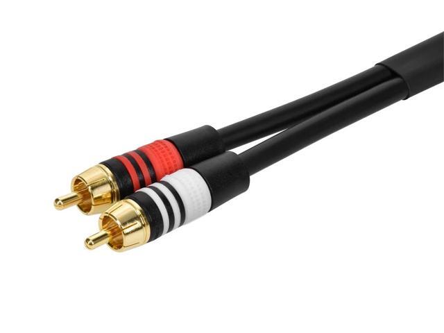 Monoprice 102867 35-Feet Premium 2 RCA Plug to 2 RCA Plug 22AWG Cable, Black