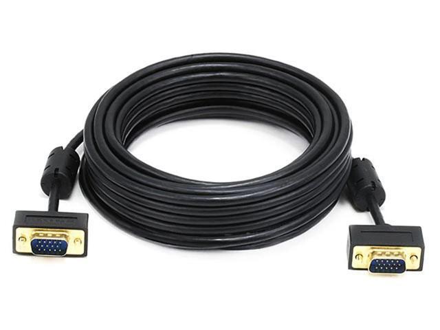 Monoprice Ultra Slim SVGA Super VGA Male to Male Monitor Cable - 25 Feet With Ferrites 30/32AWG, Gold Plated Connector