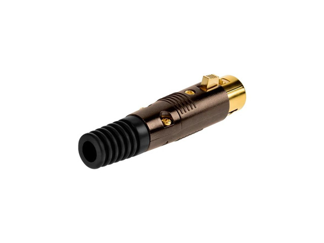 Monoprice 3 Pin XLR Female Mic Connector Gold Plated Pins - Black With Strain Relief Boot For Smooth, Corrosion Free Connections.