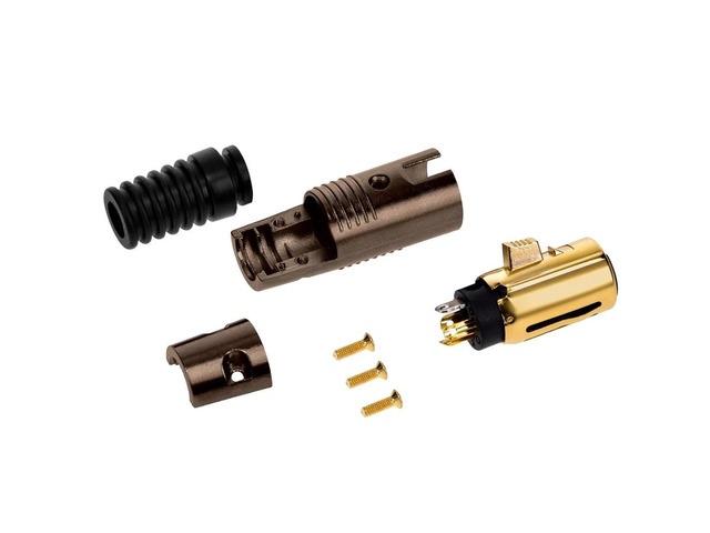 Monoprice 3 Pin XLR Female Mic Connector Gold Plated Pins - Black With Strain Relief Boot For Smooth, Corrosion Free Connections.