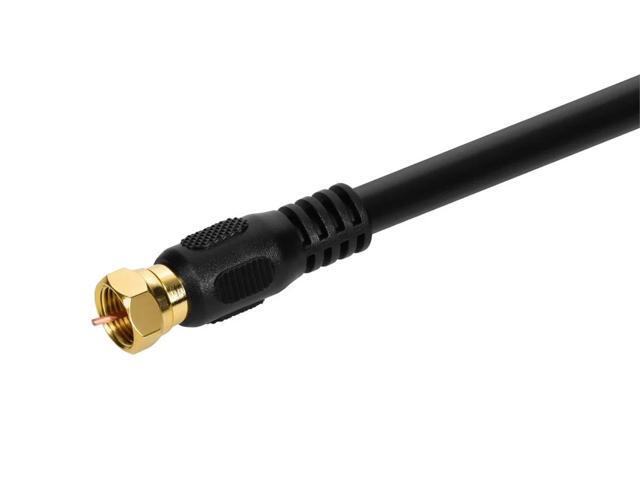 Monoprice 100ft RG6 (18AWG) 75Ohm, Quad Shield, CL2 Coaxial Cable with F Type Connector - Black