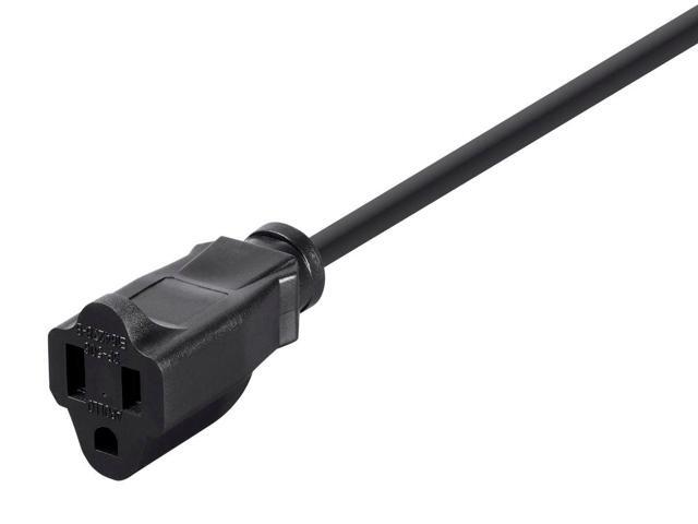 Monoprice 3-Prong Extension Cord - 15 Feet - Black NEMA 5-15P to NEMA 5-15R, 16AWG, 13A
