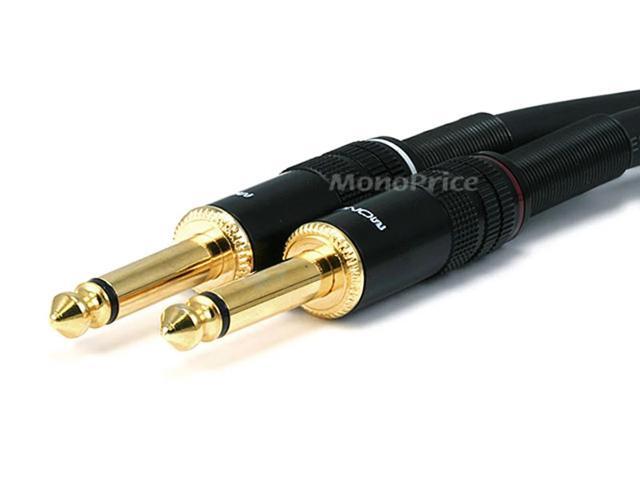 Monoprice 3ft Premier Series 1/4in TS Male to Male Audio Cable, 16AWG (Gold Plated)