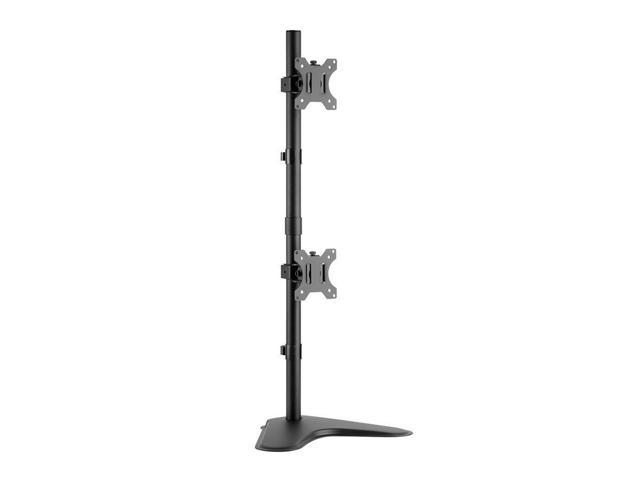 Monoprice Adjustable Tilting DUAL Display Free Standing Desk Mount Bracket for 10~23in Monitors up to 33 lbs, Black