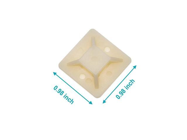 Monoprice Cable Tie Mounts - 25x25mm - White 100 Pcs/Pack