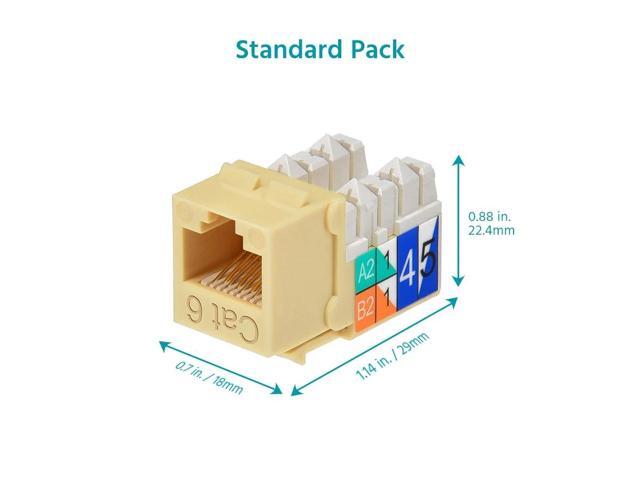 Monoprice Cat6 Punch Down Keystone Jack for 22-24AWG Solid Wire, Beige