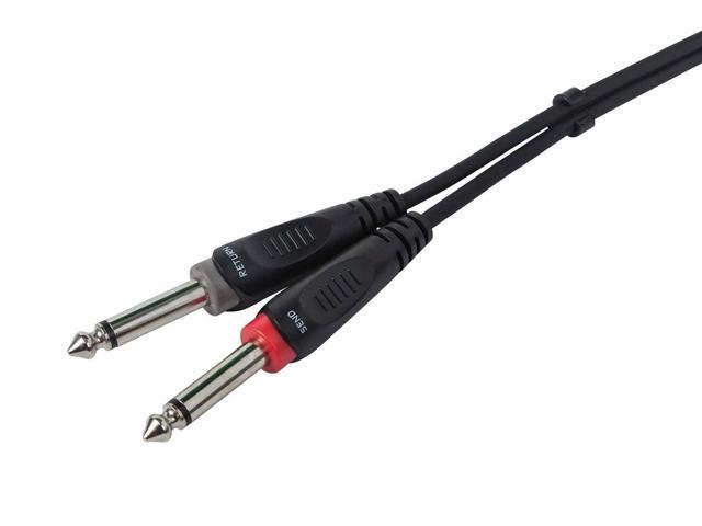 Monoprice 1/4 Inch TRS Male to two 1/4 Inch TS Male Insert Cable Cord - 10 Feet - Black