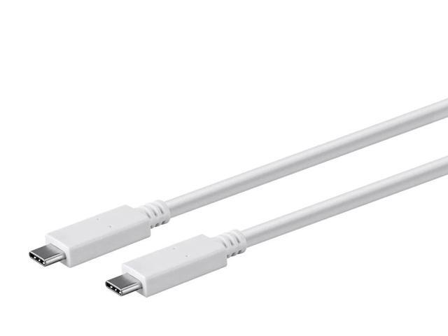 Monoprice USB C to USB C 3.1 Gen 1 Cable - 2 Meters (6.6 Feet) - White 5Gbps, 3A, 30AWG, Type C, Compatible with Xbox One / PS5 / Switch / iPad /...