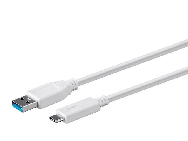 Monoprice USB C to USB A 3.1 Gen 2 Cable - 1 Meter (3.3 Feet) - White Fast Charging, 10Gbps, 3A, 30AWG, Type C, Compatible with Xbox One / VR /...