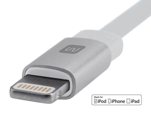 Monoprice Apple MFi Certified Flat Lightning to USB Charge & Sync Cable - 0.5 Feet - White iPhone X, 8, 8 Plus, 7, 7 Plus, 6, 6 Plus, 5S -...