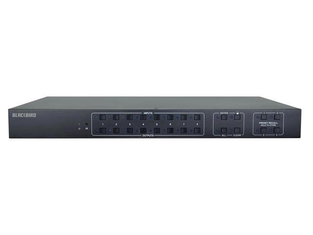 Monoprice Blackbird 4K 8x8 HDMI Matrix Switch with HDMI 2.0, Supports HDR, 18Gbps, 4K@60Hz YCbCr 4:4:4, 8 S/PDIF Outputs, HDCP 2.2
