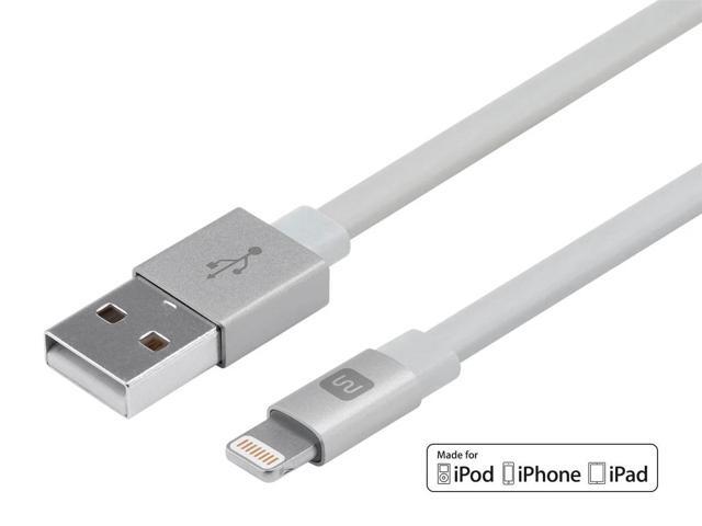 Monoprice Apple MFi Certified Flat Lightning to USB Charge & Sync Cable - 0.5 Feet - White iPhone X, 8, 8 Plus, 7, 7 Plus, 6, 6 Plus, 5S -...