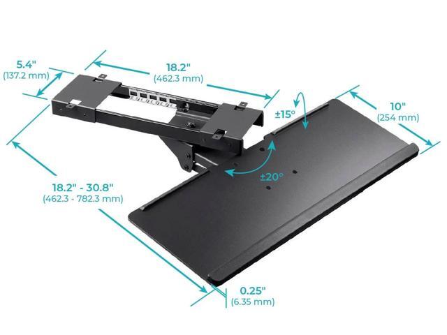 Monoprice Adjustable Ergonomic Keyboard Tray - Black With Full Size Platform - Workstream Collection