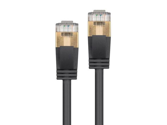 Monoprice SlimRun Cat6A Ethernet Patch Cable - Network Internet Cord - RJ45, Stranded, STP, Pure Bare Copper Wire, 36AWG, 3ft, Black