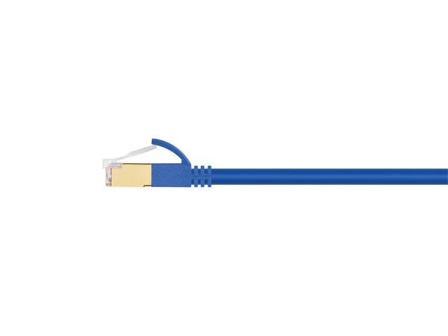 Monoprice SlimRun Cat6A Ethernet Patch Cable - Network Internet Cord - RJ45, Stranded, STP, Pure Bare Copper Wire, 36AWG, 3ft, Blue