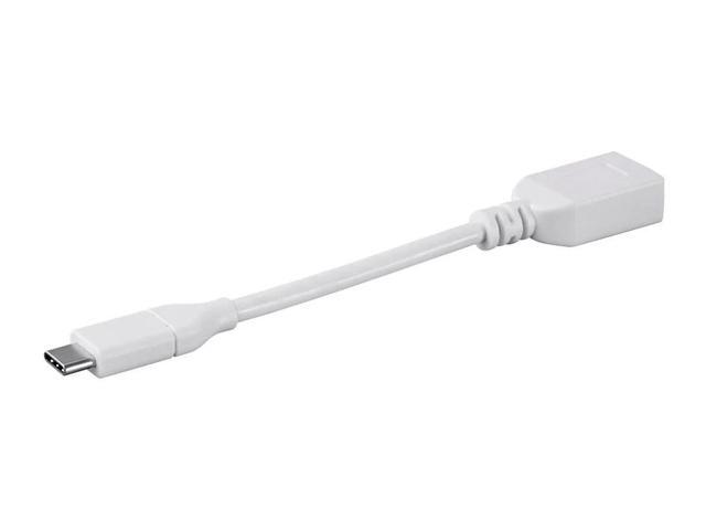 Monoprice USB C to USB A Female 3.1 Gen 1 Extension Cable - 0.5 Feet - White Fast Charging, 5Gbps, 3A, 30AWG, Type C - Essentials Series