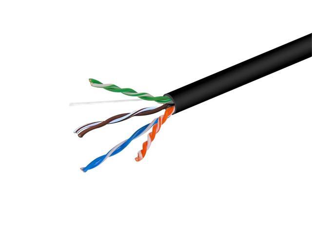 Monoprice Cat5e Ethernet Bulk Cable - Network Internet Cord - Stranded, 350Mhz, UTP, CM, Pure Bare Copper Wire, 24AWG, 1000ft, Black