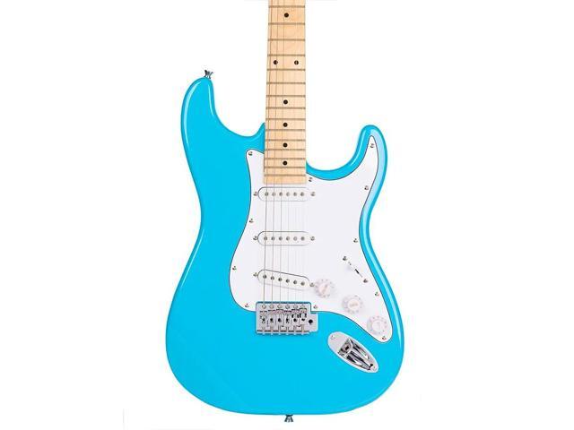 Monoprice Indio Cali Classic Electric Guitar - Blue, With Gig Bag