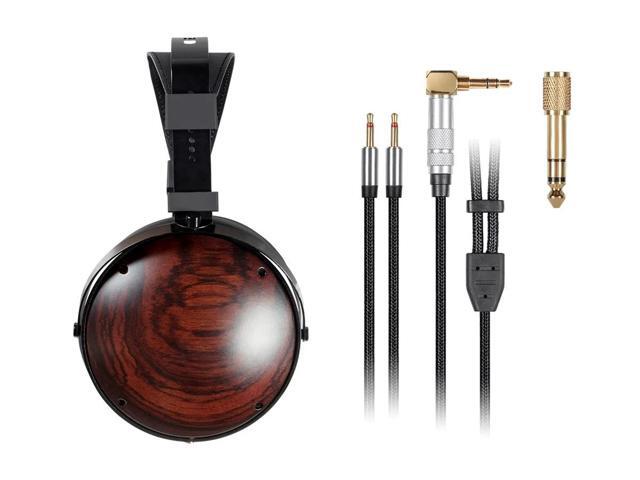 Monoprice Monolith M1060C Over Ear Planar Magnetic Headphones - Black/Wood With 106mm Driver, Closed Back Design, Comfort Ear Pads For...