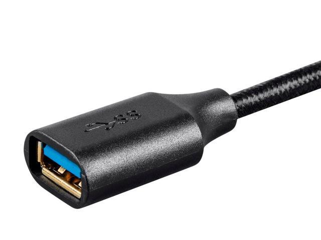 Monoprice USB & Lightning Cable - 3 Feet - Black USB 3.0 A Male to A Female Premium Extension Cable