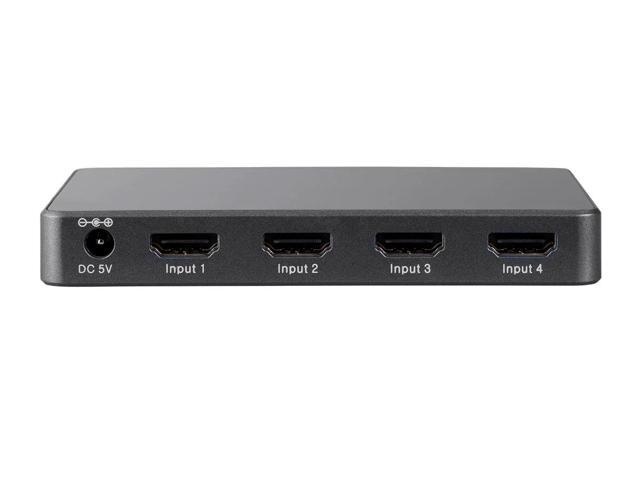 Monoprice Blackbird 4K 4x1 HDMI Switch with Audio Extractor - Black HDR, 18Gbps Refresh Speeds, YUV 4:4:4