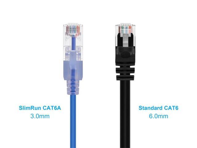 Monoprice Cat6A Ethernet Network Patch Cable - 20 Feet - Blue 10-Pack, 10G - SlimRun Series