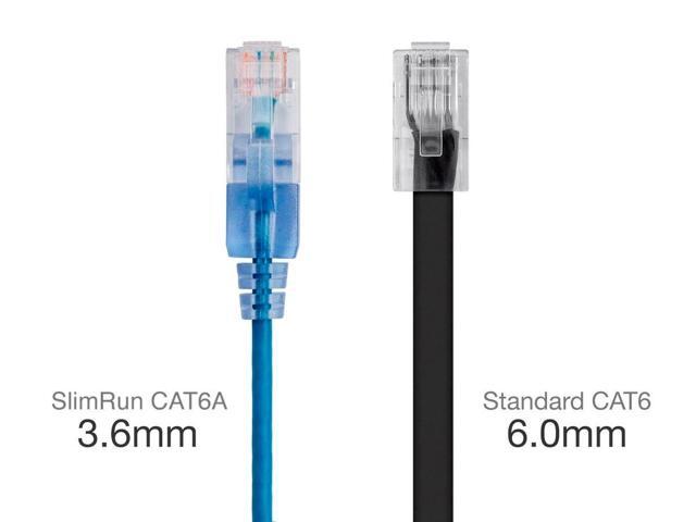 Monoprice Cat6A Ethernet Network Patch Cable - 20 Feet - Blue 5-Pack, 10G - SlimRun Series