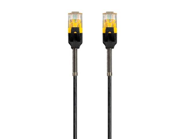 Monoprice Cat6 Ethernet Network Patch Cable - 1 Feet - Black Reinforced, Snagless RJ45 Stranded 550MHz UTP Pure Bare Copper Wire 30AWG - SlimRun...