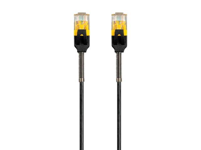 Monoprice Cat6 Ethernet Patch Cable - 10 feet - Black Reinforced, Snagless RJ45 Stranded 550MHz UTP Pure Bare Copper Wire 30AWG - SlimRun Series