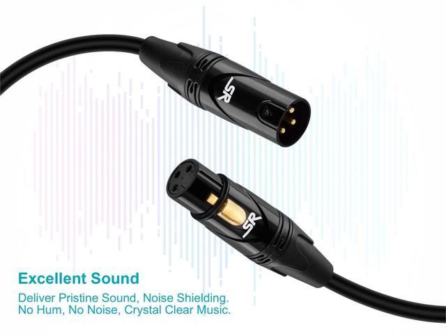 Monoprice Starquad XLR Microphone Cable - 10 Feet - Black XLR-M to XLR-F, 24AWG, Optimized for Analog Audio - Gold Contacts - Stage Right Series